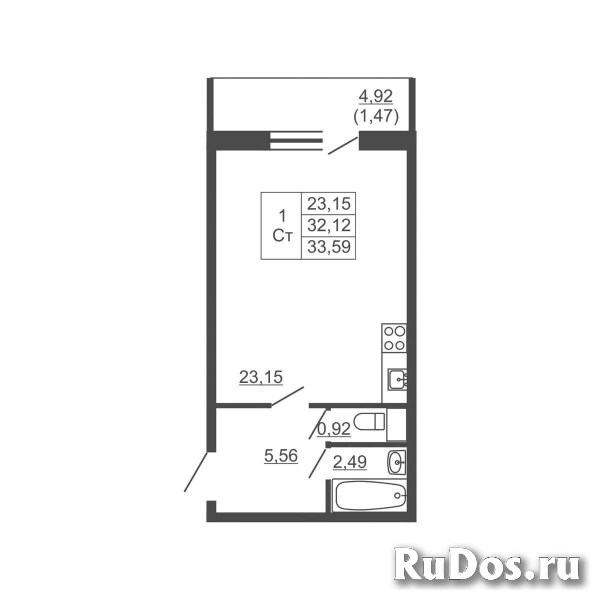 Продам 1 комнатную квартиру 33 м2 фотка