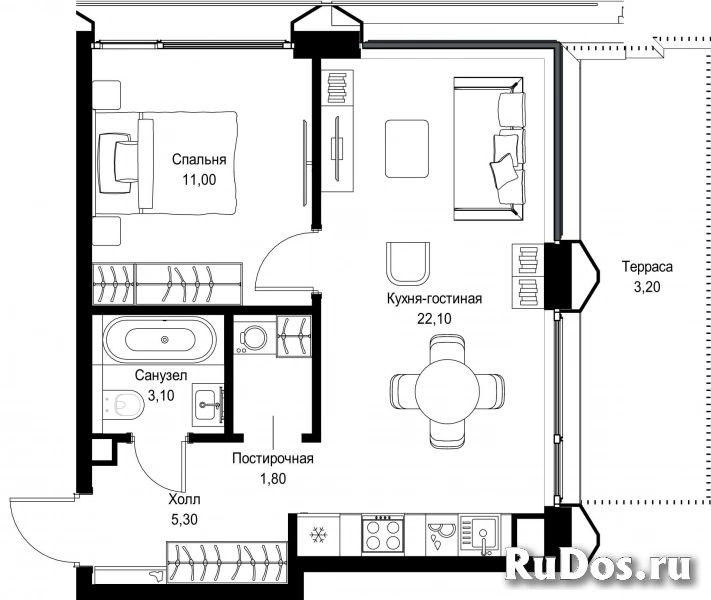 Продам 1 комнатную квартиру 46.5 м2 фотка
