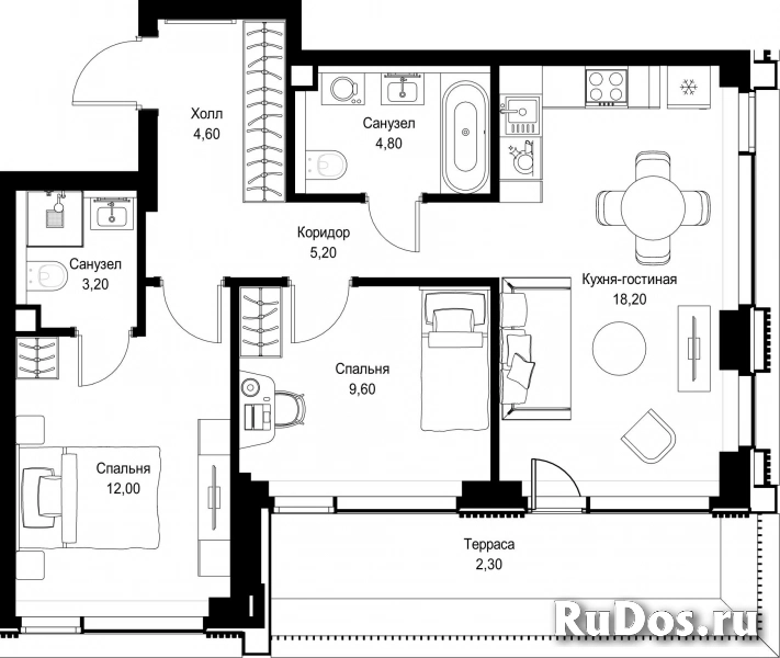 Продам 2 комнатную квартиру 59.9 м2 фотка