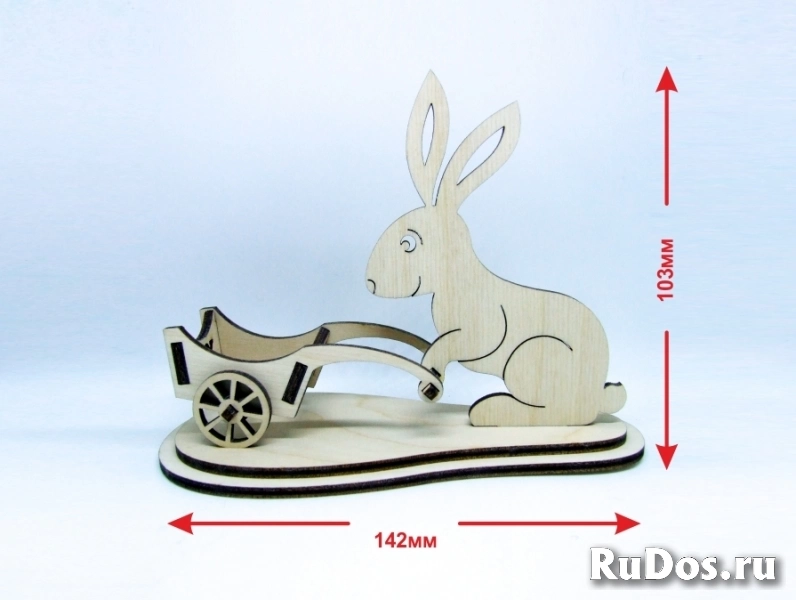 Подставка "Пасхальный кролик с тачкой" фотка