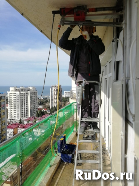 Алмазное бурение: сверление отверстий в бетонных стенах, перекрыт изображение 5