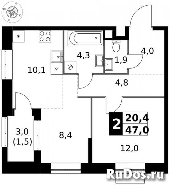 Продам 2 комнатную квартиру 47 м2 фотка