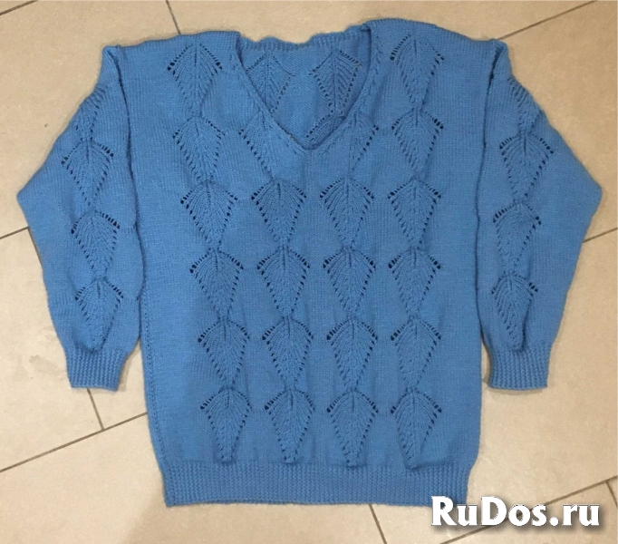 Красивый пуловер в стиле оверсайз - ручная работа изображение 4