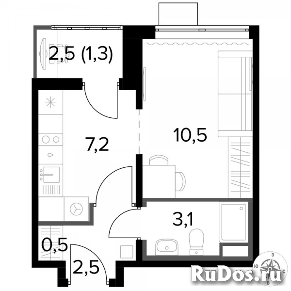 Продам 1 комнатную квартиру 24.9 м2 фотка