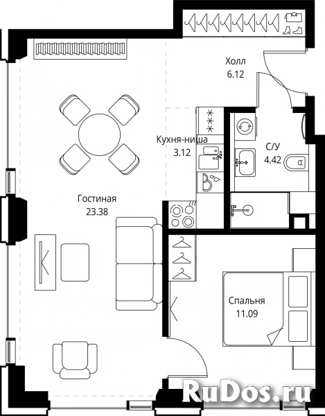 Продам 1 комнатную квартиру 48.13 м2 фотка