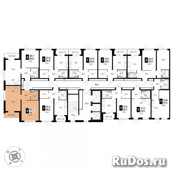Продам 2 комнатную квартиру 46.7 м2 изображение 4
