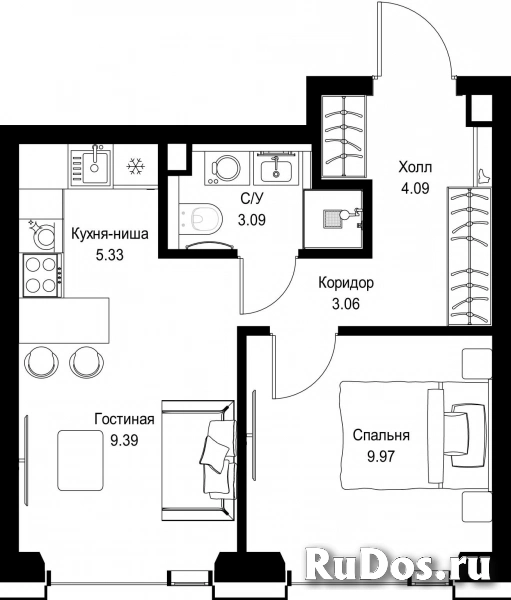Продам 1 комнатную квартиру 34.93 м2 фотка