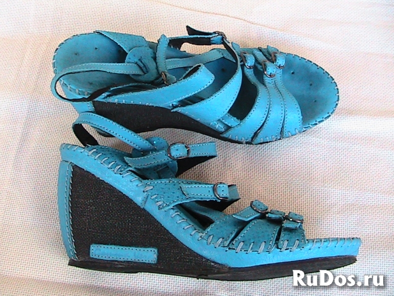босоножки женские 39, 40 размера бу чёрные и синие фотка