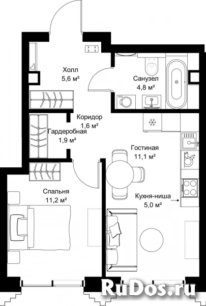 Продам 1 комнатную квартиру 41.2 м2 фотка