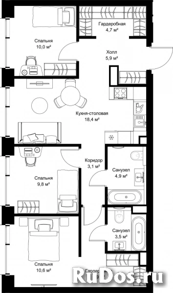 Продам 3 комнатную квартиру 77.8 м2 фотка