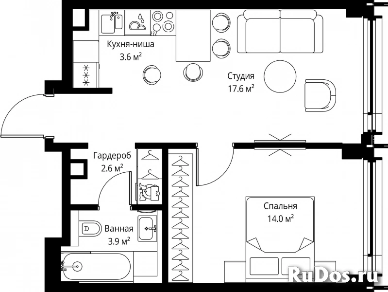 Продам 1 комнатную квартиру 41.7 м2 фотка