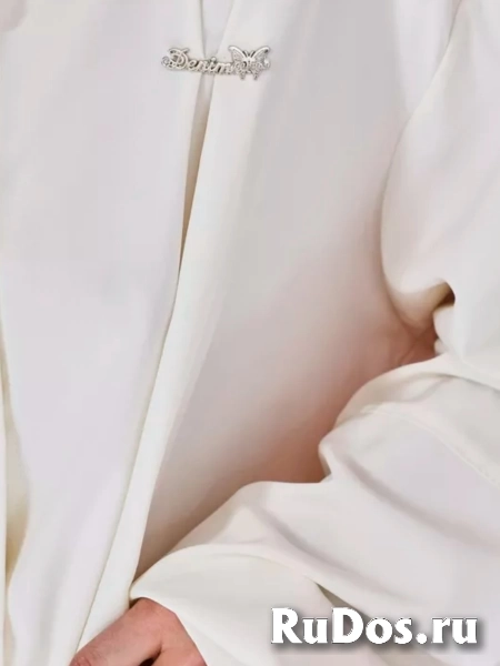 Рубашка удлиненная свободная бохо больших размеров изображение 3