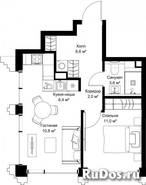 Продам 1 комнатную квартиру 40.4 м2 фотка