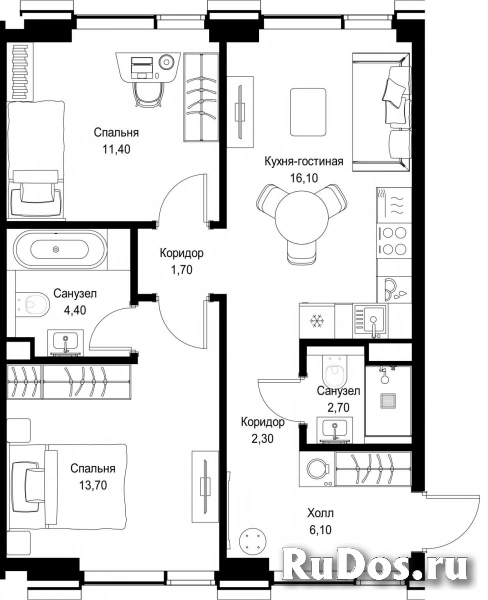 Продам 2 комнатную квартиру 58.4 м2 фотка