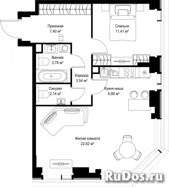 Продам 2 комнатную квартиру 57.78 м2 фотка