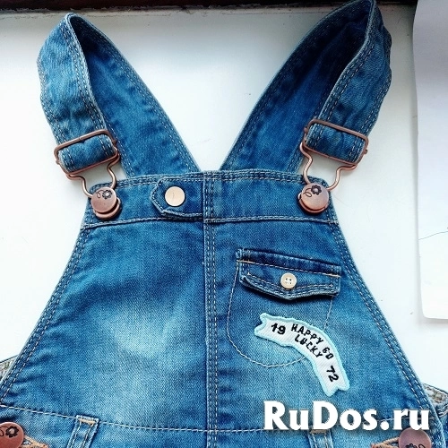 Джинсовый детский сарафан , размер 98 , фото