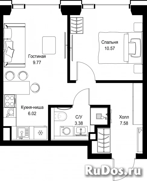 Продам 1 комнатную квартиру 37.32 м2 фотка