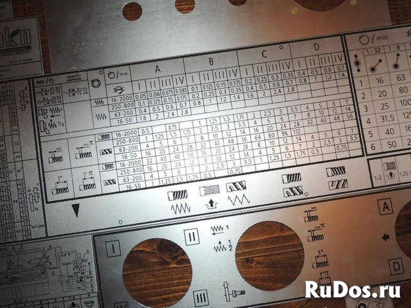 В наличии шильдики, таблицы скоростей, подач для токарных станков фото