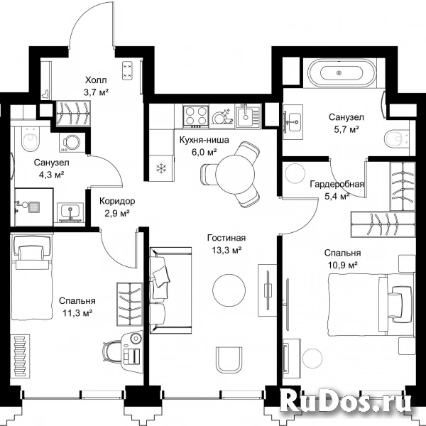 Продам 2 комнатную квартиру 63.5 м2 фотка