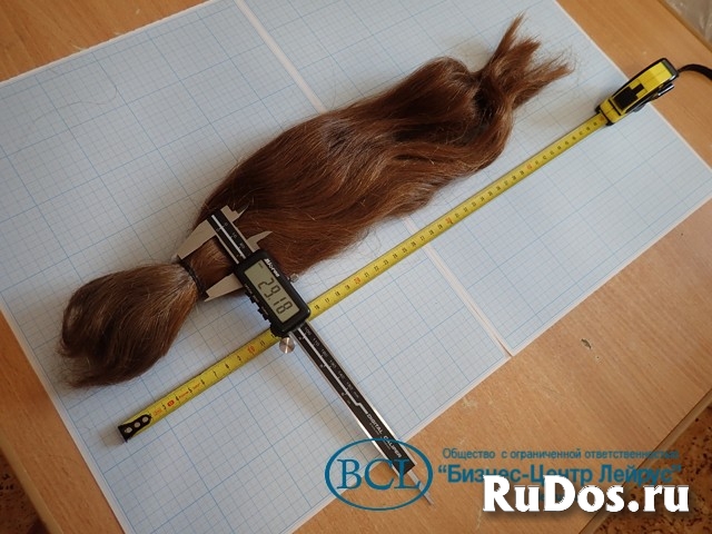 Волос натуральный женский русый неокрашенный срез длина 500мм изображение 5