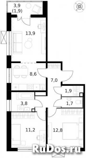 Продам 3 комнатную квартиру 63.2 м2 фотка