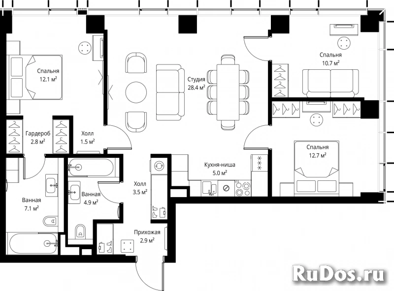 Продам 3 комнатную квартиру 91.6 м2 фотка