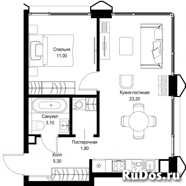 Продам 1 комнатную квартиру 44.4 м2 фотка