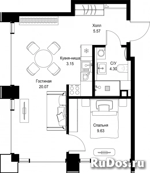 Продам 1 комнатную квартиру 42.72 м2 фотка