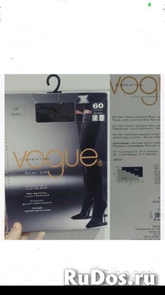 Чулки новые vogue 46 m 60 ден черные плотные на резинке женские п изображение 6
