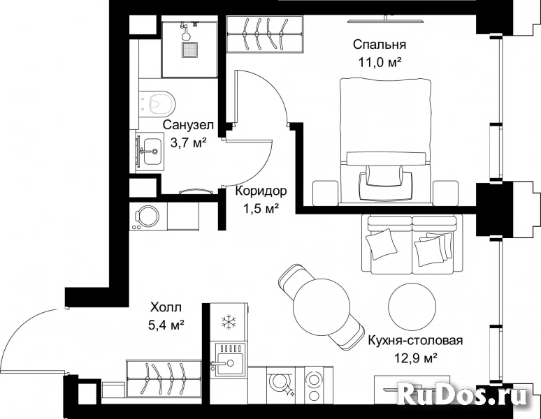 Продам 1 комнатную квартиру 34.5 м2 фотка