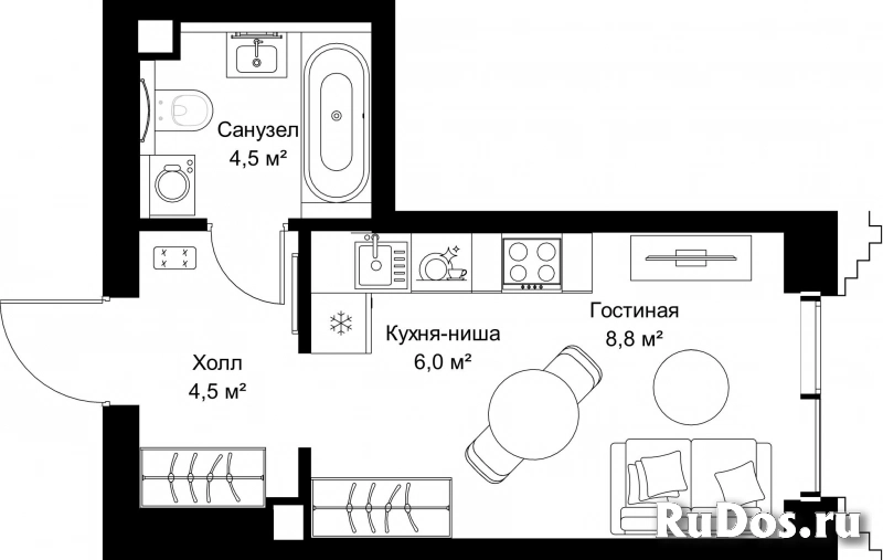 Продам 1 комнатную квартиру 23.8 м2 фотка