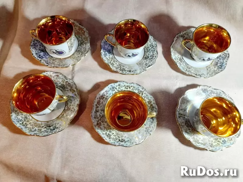 Кофейный позолоченный набор из Чехословакии изображение 11