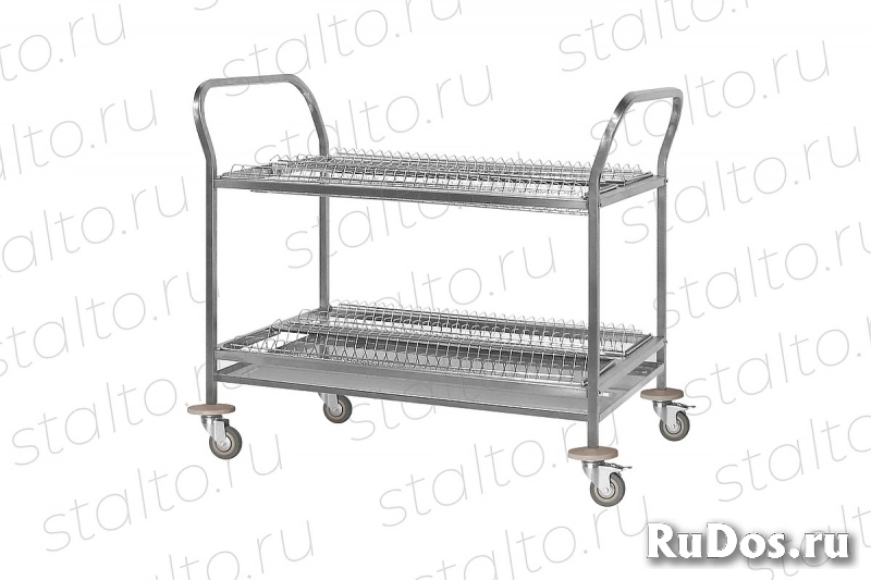 Тележка кухонная (для сбора посуды, сервировки, сушки посуды, грузовая) изображение 3