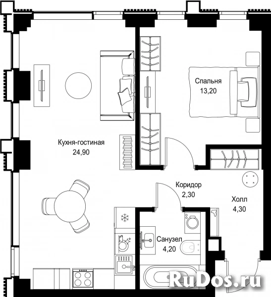 Продам 1 комнатную квартиру 48.9 м2 фотка