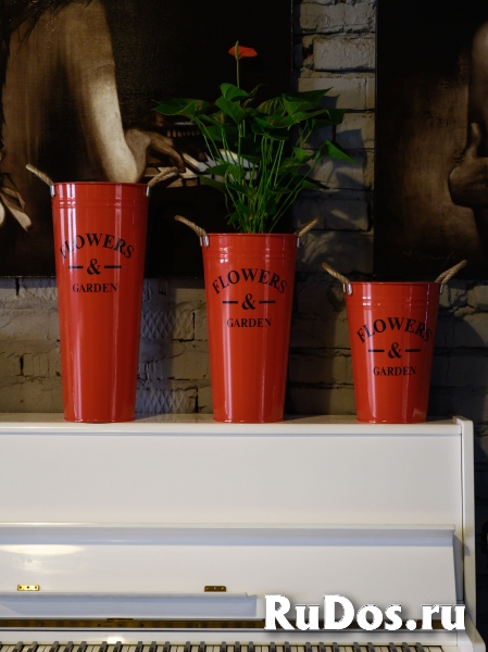 Цветные металлические вазоны для цветочных магазинов от производи изображение 4