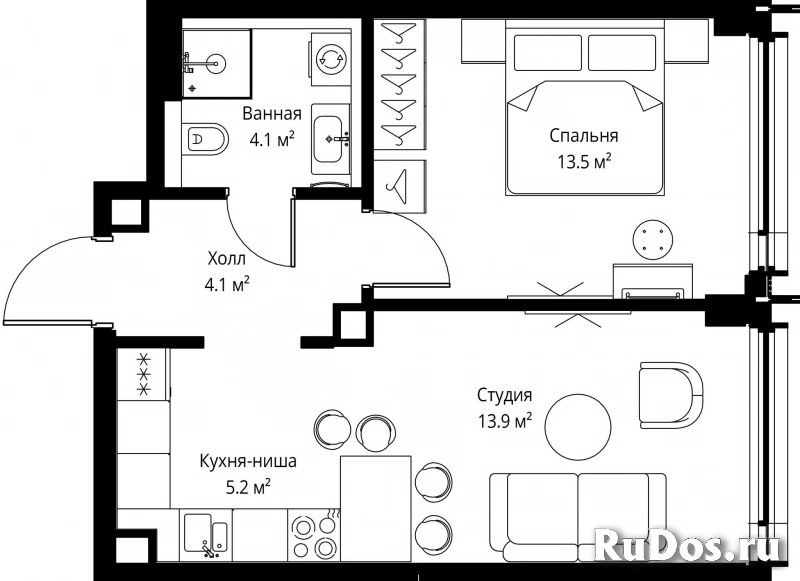 Продам 1 комнатную квартиру 40.8 м2 фотка