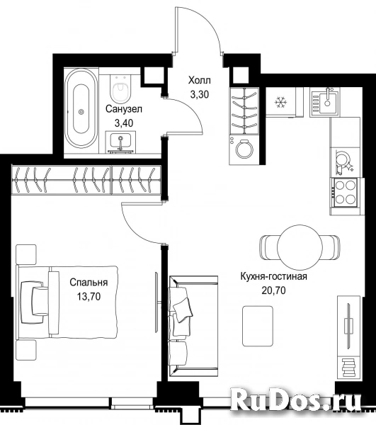 Продам 1 комнатную квартиру 41.1 м2 фотка