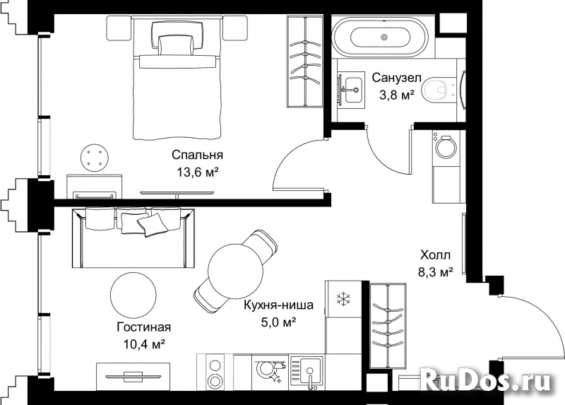 Продам 1 комнатную квартиру 41.1 м2 фотка