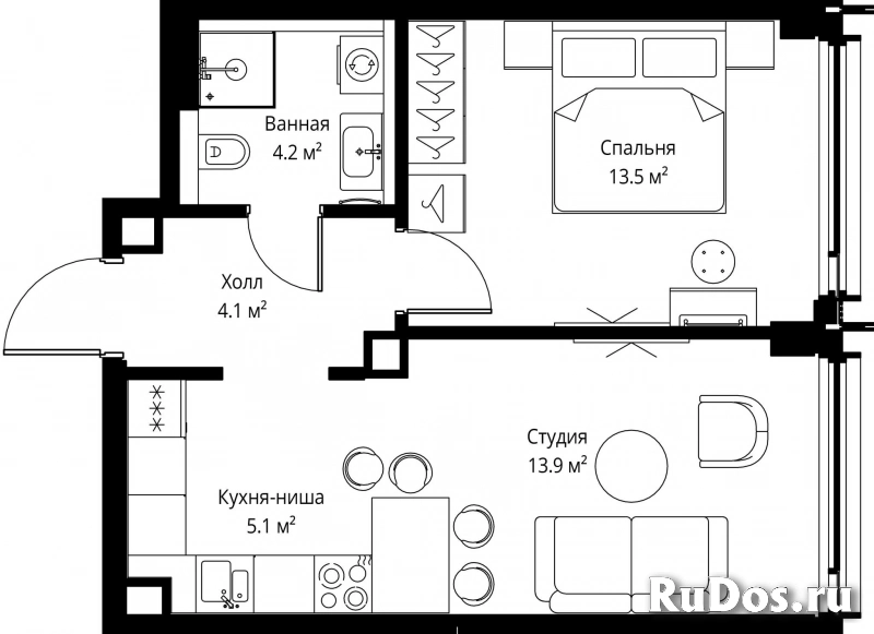 Продам 1 комнатную квартиру 40.8 м2 фотка