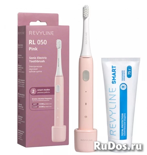 Звуковая щетка Revyline RL050 Pink и паста для зубов Смарт фото