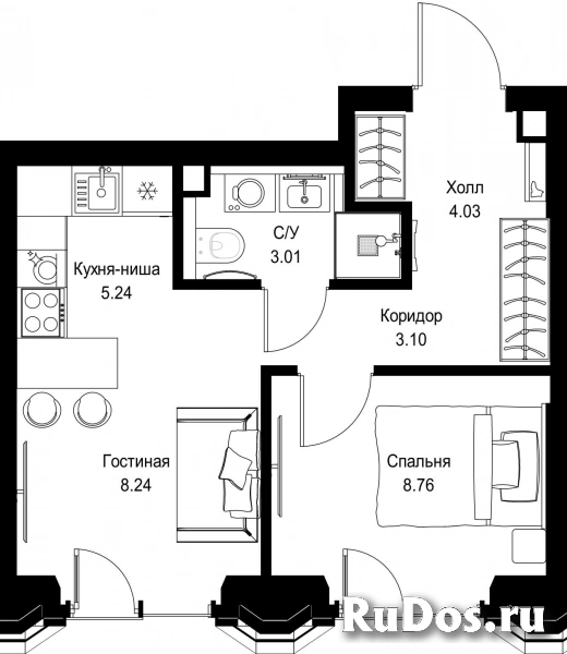 Продам 1 комнатную квартиру 31.7 м2 фотка