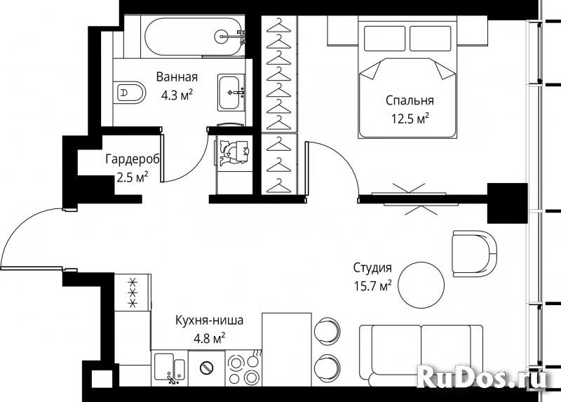 Продам 1 комнатную квартиру 39.8 м2 фотка