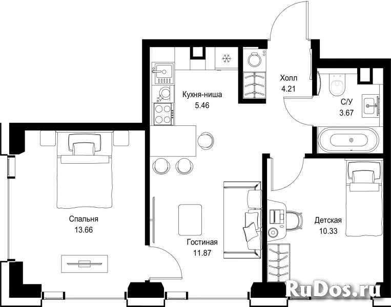Продам 2 комнатную квартиру 49.2 м2 фотка