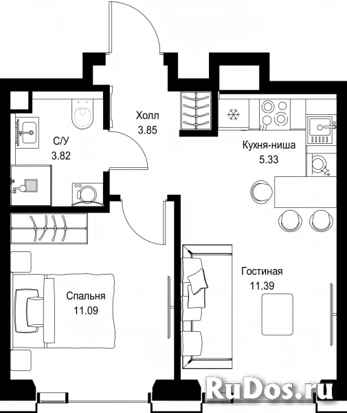 Продам 1 комнатную квартиру 35.48 м2 фотка