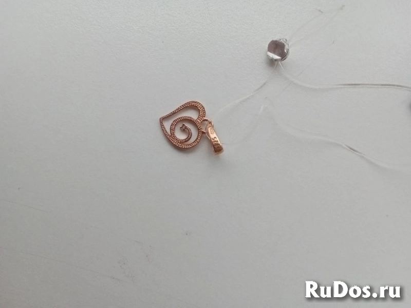 Кулон подвеска сердце золотой 585 с бриллиантом новый серебро поз изображение 8