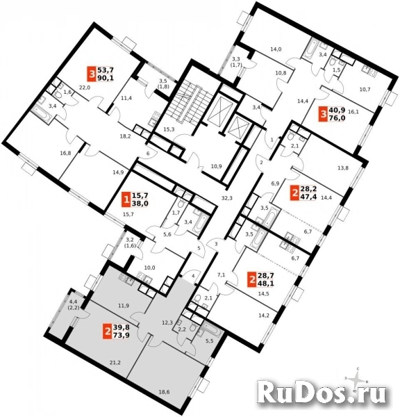Продам 2 комнатную квартиру 74 м2 изображение 4