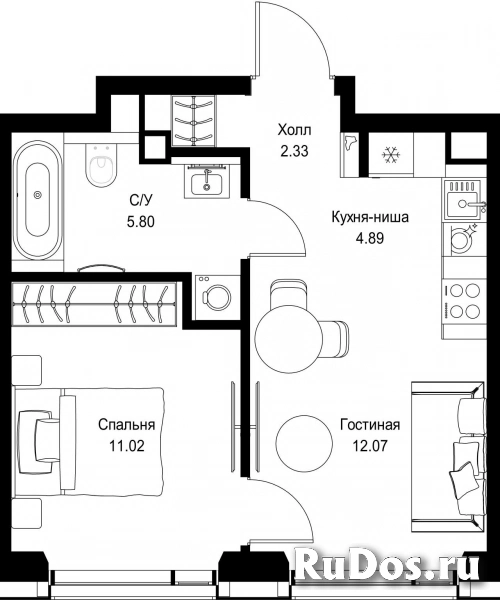Продам 1 комнатную квартиру 36.11 м2 фотка