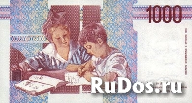 Банкнота Италии 1000 лир 1990 года фотка