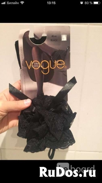 Чулки новые vogue s m 42 44 46 черные вязаные кружева гипюр оборк изображение 7