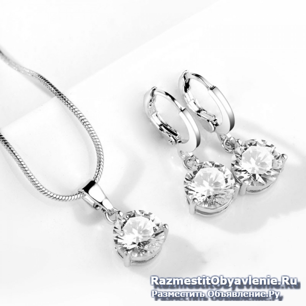 Ювелирный набор. Круглый кубический циркон фотка